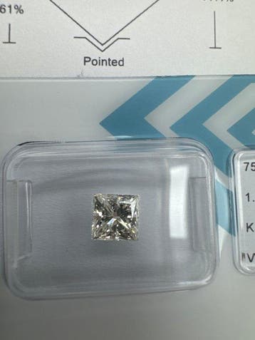 1 pcs Diamant (Natuurlijk) - 1.15 ct - Carré - K - VVS2 -, Nieuw