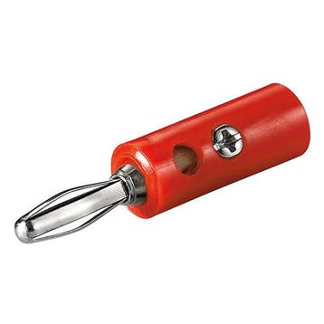 Banaanstekker | M | Goobay (Schroefklem, 4 mm, Rood), Verzenden, Nieuw