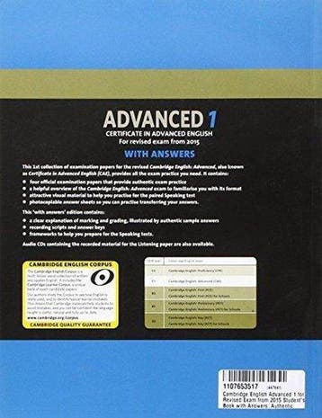 Cambridge English Advanced 1 for Revised Exam from 2015, Boeken, Verzenden, Zo goed als nieuw, Tbd
