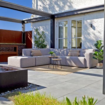 *WOONWINKEL* Grote Hoek Loungeset All-weather Met Hocker Lin, Verzenden, Nieuw