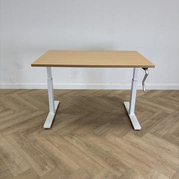 slingerbureau 120x80 cm, licht beuken - wit, Huis en Inrichting, Bureaus, Gebruikt, Ophalen of Verzenden, Wit