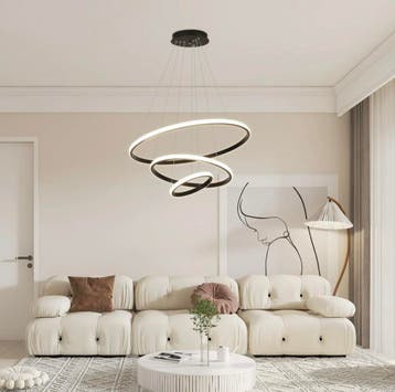 3-Ring Hanglamp Modern – Dimbare Ronde Luxe Plafondlamp LED, Verzenden, Nieuw