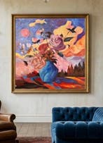 Nguyen Robert (1958) - Ambre 80 80 cm, Antiek en Kunst