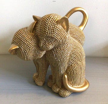 sculptuur, Lief Kattenduo - 14 cm - Hars