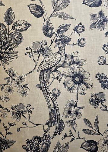 Art Nouveau-stof Giardino in Blu Exclusieve boheems stof