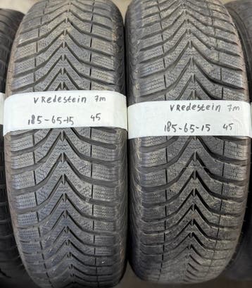 2x 185-65-15 Vredestein Winter 2x 7mm €45 Per Band 185 65 15, Ophalen, Gebruikt, 15 inch, Band(en)