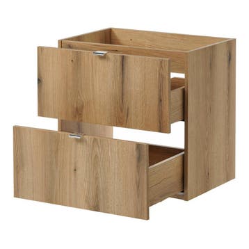 Wastafelonderkast Newport met 2 lades 60x60x40 cm eikenkleur, Verzenden, Nieuw