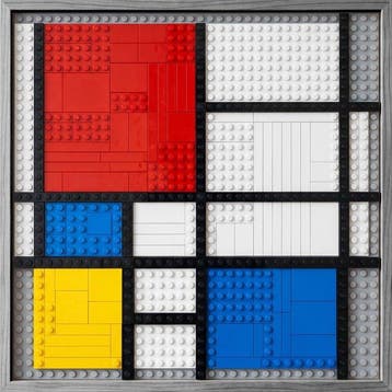 Artxlife - Lego Mondrian Composition in Red, Blue, and, Nieuw