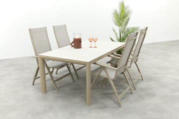 Hartman Roma/Kings verstelbare 4-persoons tuinset 180x100, Verzenden, Nieuw, Overige materialen, Tuinset