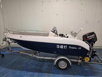 Delphin 15 consoleboot + Suzuki 40pk, Ophalen, Gebruikt, 30 tot 50 pk, Buitenboordmotor