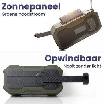 2dekans | Noodradio Solar Opwindbaar - DAB+ / FM Nood Radio, Ophalen of Verzenden, Zo goed als nieuw