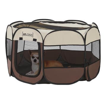 [en.casa] Pop-up bench Telford 58x114x114 cm voor dieren bru, Verzenden, Nieuw