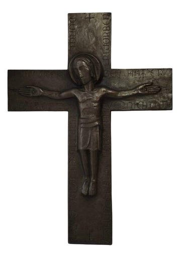 Hans Dinnendahl (1901-1966) - Muurkruis - 40 cm - Bronzen