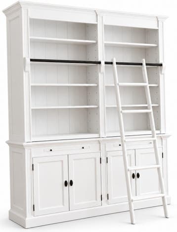 Boekenkast wit  met trap Domburg 200 x 240cm, Ophalen of Verzenden, Nieuw