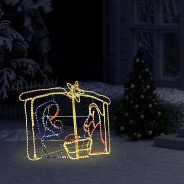 vidaXL Kerstdecoratie kerststal 240 LEDs 116x41x87 cm, Verzenden, Nieuw