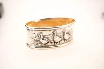 Servetring - .835 zilver - Eenden