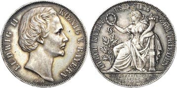 Taler, daalder 1871, Bayern Ludwig Ii 1864-1886, Verzenden