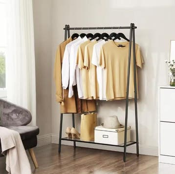 Minimalistisch Kledingrek met Legplank – Stalen Frame 92×33×, Verzenden, Nieuw
