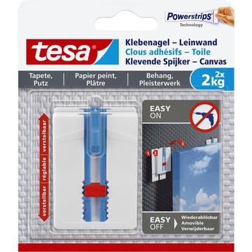 Klevende spijker | Tesa | 2 stuks | 2 kg, Verzenden, Nieuw