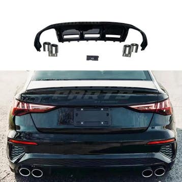 Diffuser With Black Exhaust Tips Voor Audi A3 S Line/S3 8Y, Ophalen of Verzenden, Nieuw