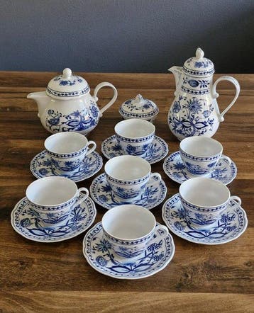 Kahla - Koffieservies (17) - Zwiebelmuster - Porselein -
