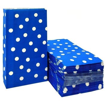 Fako Bijoux - 24 Blauwe Uitdeelzakjes Met Stippen -, Verzenden, Nieuw