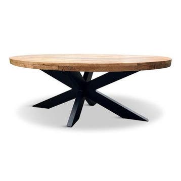 Salontafel Silvia Ovaal 130x70cm Mango Naturel, Huis en Inrichting, Ophalen of Verzenden, Nieuw