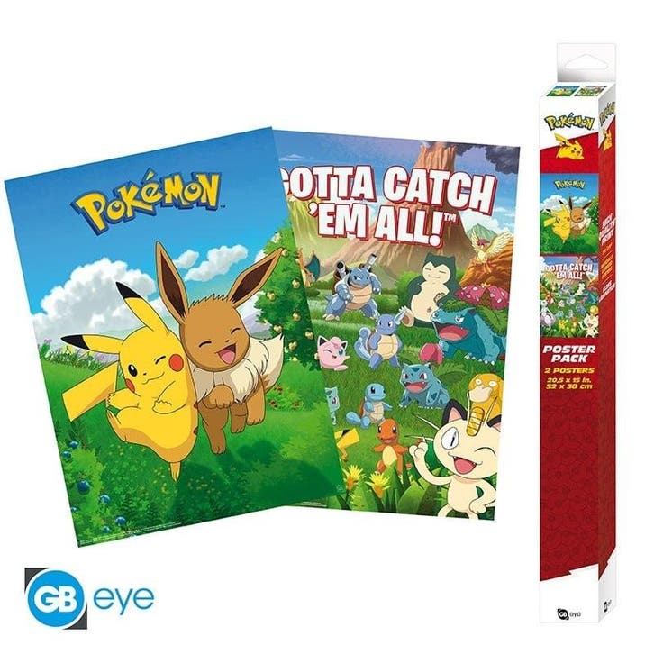 Pokémon Poster 2-Pack 52 x 38 cm, Hobby en Vrije tijd, Verzamelkaartspellen | Pokémon, Nieuw, Ophalen of Verzenden