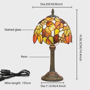 Vintage Stijl Tafellamp - Meerkleurige Tiffany Lamp 8-Inch v, Verzenden, Nieuw
