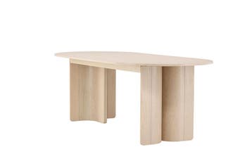 Ovale Eettafel Tyson 220x100 cm Eikenhout Whitewash Fineer, Huis en Inrichting, Tafels | Eettafels, Verzenden, Nieuw