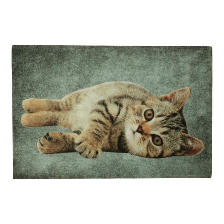 deurmat grijs tabby liggend 75x50cm, Tuin en Terras, Deurmatten, Verzenden