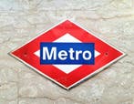 Metro van Madrid - Verkeersbord - Metaal, Hobby en Vrije tijd, Modeltreinen | Overige schalen, Nieuw