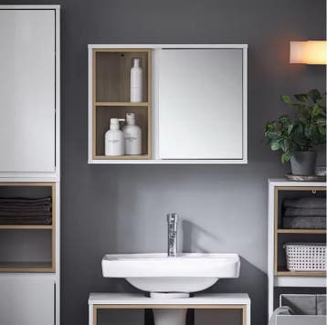 Badkamer Spiegelkast – Hangkast met Open Vakken, Huis en Inrichting, Kasten | Overige, Verzenden, Nieuw