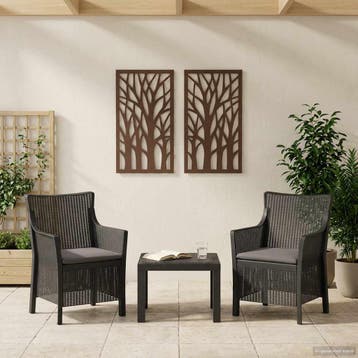 vidaXL Loungeset 3 st Antracietkleurig PP, Tuin en Terras, Verzenden, Textileen, 3 zitplaatsen, Nieuw