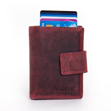 Figuretta Card Protector Hunter Pull-up met rits - Rood, Overige merken, Verzenden, Nieuw, Leer