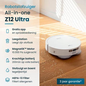 EZIclean Z12 Ultra Robotstofzuiger met Laadstation -, Ophalen of Verzenden, Gebruikt