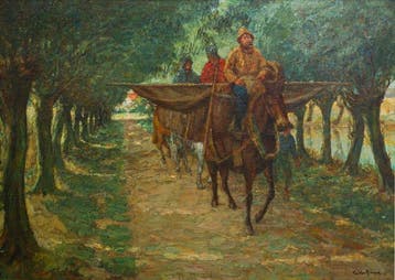 Edouard Van Esbroeck (1869-1949) - pêcheurs de crevettes à