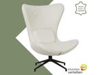 Leren draaifauteuil Soul - Toledo Purewhite (wit) -, Bohemian, Modern, Scandinavisch, Nieuw, Ophalen of Verzenden, 75 tot 100 cm