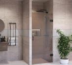 Douchedeur 100 x 200 cm – 8 mm Nano Brons Glas – Mat Zwarte, Ophalen of Verzenden, Nieuw, Glas, Bad