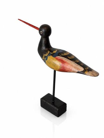 Lokeend - Vintage Hand-Painted Wooden Godwit Shorebird