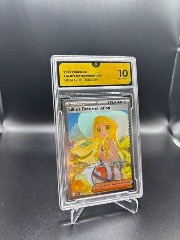 Pokémon - 1 Graded card - Lillie 184 Mega Evolution, Hobby en Vrije tijd, Nieuw