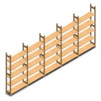 Aanbieding: Voordeelrii houten legbordstelling BT Euro, Zakelijke goederen, Kantoor en Winkelinrichting | Magazijn, Stelling en Opslag