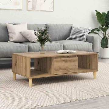 vidaXL Salontafel Artisan Eiken 102 x 55 x 35 cm Bewerkt, Verzenden, Nieuw, Overige houtsoorten, 50 tot 100 cm