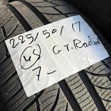 2 x GT Radial 225-50-17 4 Seizoenbanden 7mm, Gebruikt, 17 inch, Ophalen of Verzenden, All Season