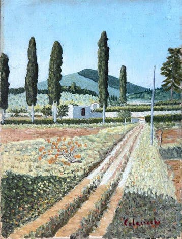 Giovanni Colacicchi (1900-1992) - Paesaggio della campagna