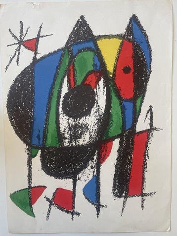 Joan Miro (1893-1983) - Le Lézard aux plumes dor