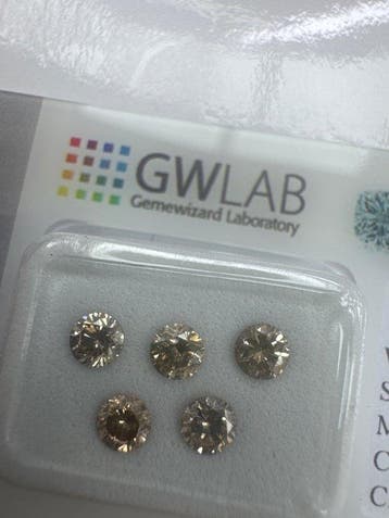 Zonder minimumprijs - 5 pcs Diamant (Natuurlijk gekleurd) -, Sieraden, Tassen en Uiterlijk, Edelstenen, Nieuw