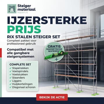 Rix stalensteiger set + gratis magnetische waterpas, Ophalen of Verzenden, Nieuw, Gevelsteiger, 5 meter of hoger