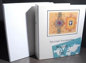 Wereld - Flinke beschreven verzameling met diverse landen in, Postzegels en Munten, Gestempeld