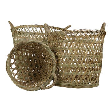 bamboe manden rond (set of 3)*, Verzenden, Nieuw